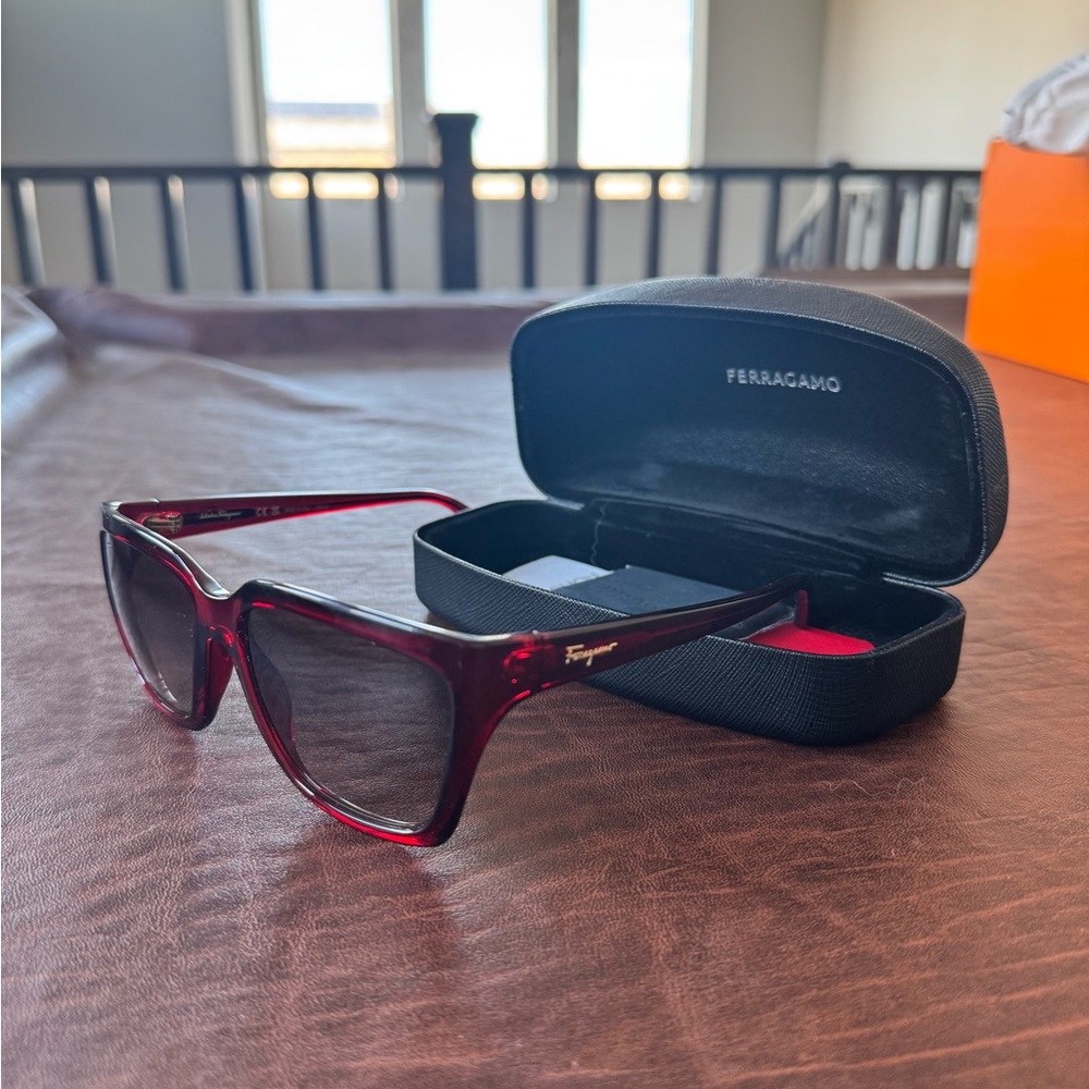 SOLD ❌ New Salvatore Ferragamo Burgundy Red Sunglasses